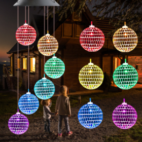 1pc Color Changing Solar Wind Chimes - LED Mobile Hanging Light For Garden, Patio, And Yard Decorat