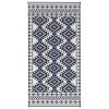Outsunny Reversible Outdoor Rug, Waterproof Plastic Straw with Carry Bag, 9' x 18', Blue & White Rhombus Border