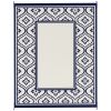 Outsunny Reversible Outdoor Rug, Waterproof Plastic Straw with Carry Bag, 8' x 10', Blue & White Gourd Border