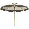 Outsunny 9FT Patio Umbrella, UPF 50+ Outdoor Market Umbrella with 8 Ribs, Vented Outdoor Table Umbrella for Deck, Backyard and Lawn, Cream White