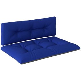 Outsunny 2 Seater Pallet Cushions Outdoor 3.9" Thick Replacement Cushions - Tufted Design for Garden, Patio, Navy Blue