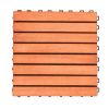 Kaia 8-Slat Reddish Brown Wood Interlocking Deck Tile (Set of 10 Tiles)