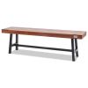 VEVOR Outdoor Bench, 63 inches Wood Garden Bench with Metal Leg for Outdoors, Outdoor Garden Park Bench, 500 lbs Load Capacity Bench