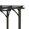 12' x 10' Outdoor Pergola, Wood Grape Gazebo for Climbing Plant Support, Garden, Patio, Backyard, Deck, Brown