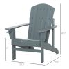 Outsunny Oversized Adirondack Chair with Cupholder for Outdoor Fire Pit Porch Patio Backyard Dark Grey