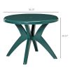 Outsunny Round Alfresco Table: Green Outdoor Bistro Table with Umbrella Hole for Garden