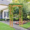 Outsunny Garden Arbor Arch Trellis 7 ft Wood with Natural Fir Side Panel for Climbing Vines Outdoor Orange