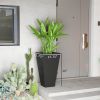 Outsunny Tall Plastic Planters 28 Inch 3-Pack Large Outdoor Indoor Garden Flower Pots for Entryway Patio Yard Black
