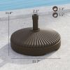 Outsunny Round Patio Umbrella Base Holder, Heavy Duty Outdoor Umbrella Stand Base, Filled Up to 62lbs with Stand or 51lbs with Water for Garden